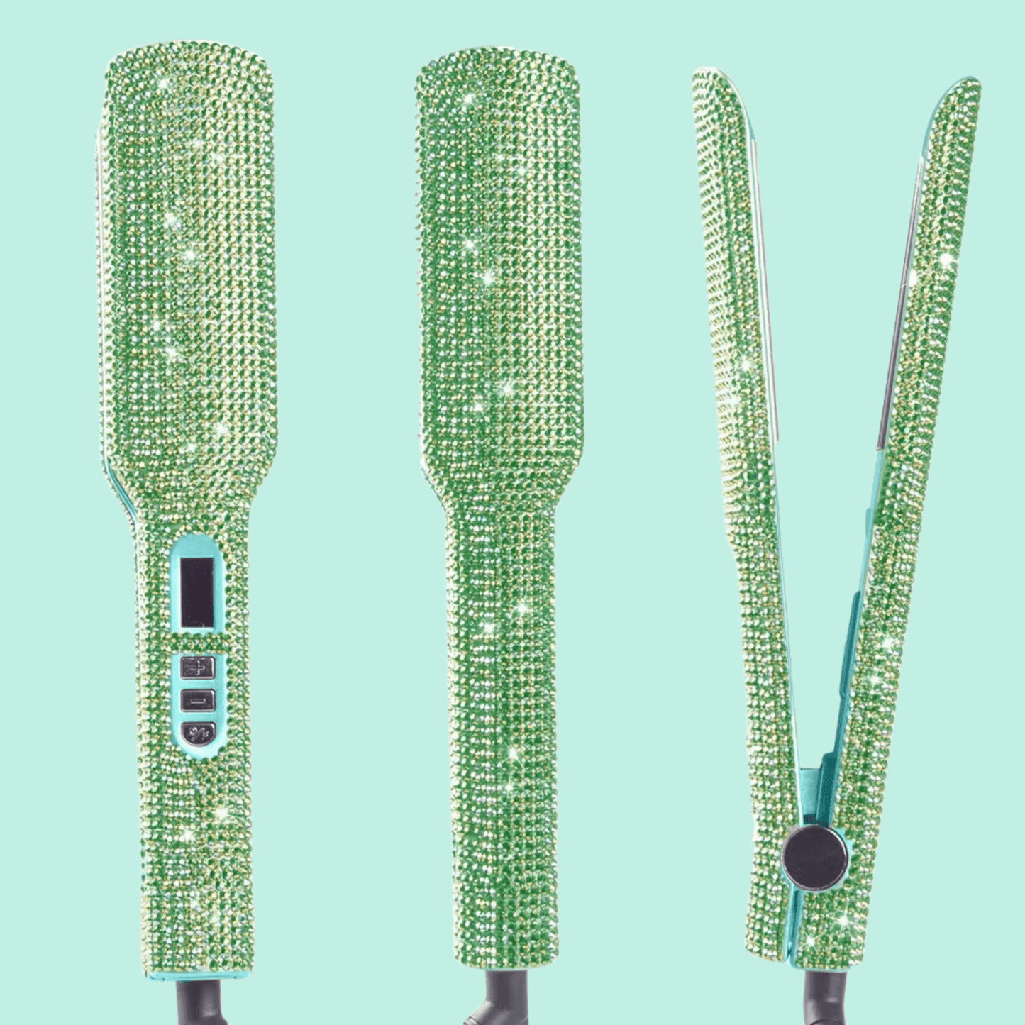 Lisseur Professionnel - RhinestoneStyler™ - Vert - Cheveux chic naturels